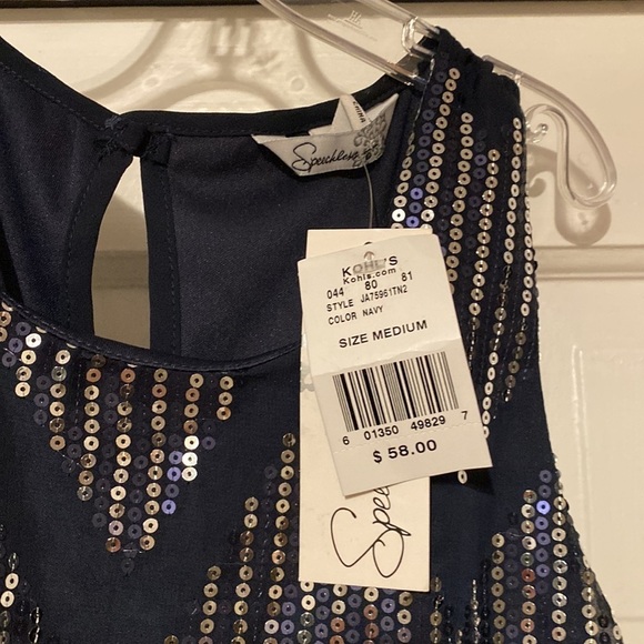 SPEECHLESS size medium blue dress w sequin detail NWT - Picture 2 of 4